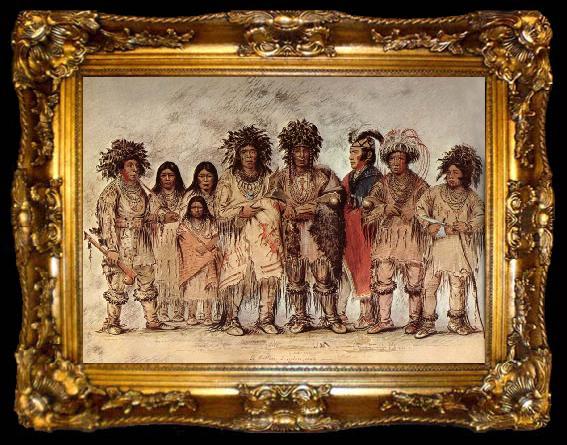 framed  George Catlin Indian Tropp, ta009-2